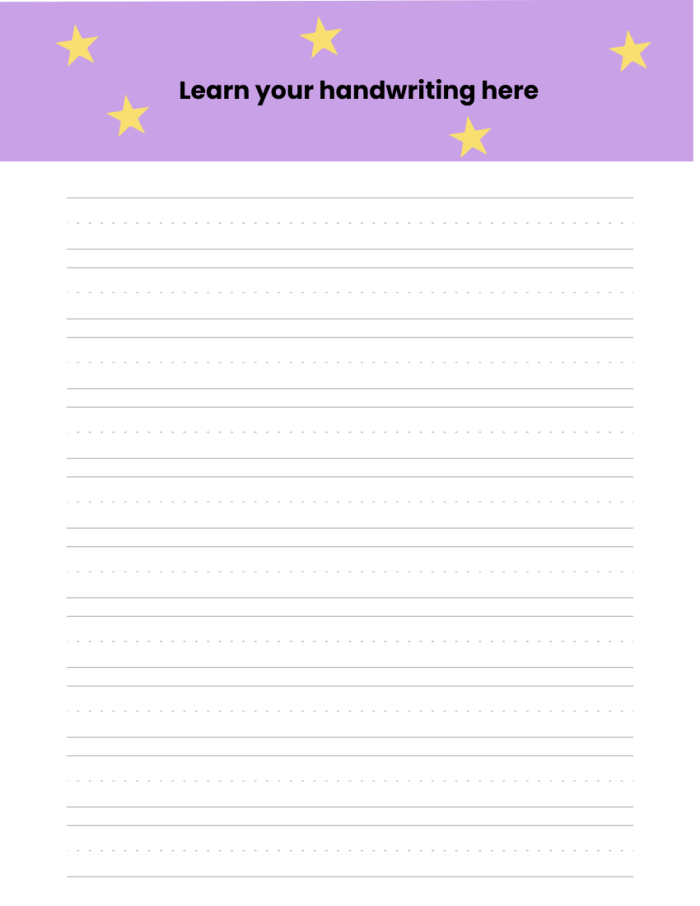 Printable college ruled paper for easy at-home school assignments Lined paper worksheet template for third graders focusing on subtraction