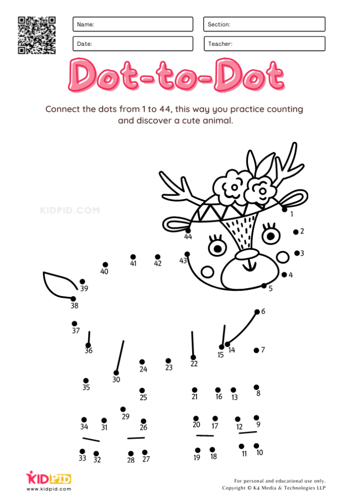 Connect the dots from 1 to 50 to reveal a friendly lion picture for first grade learners