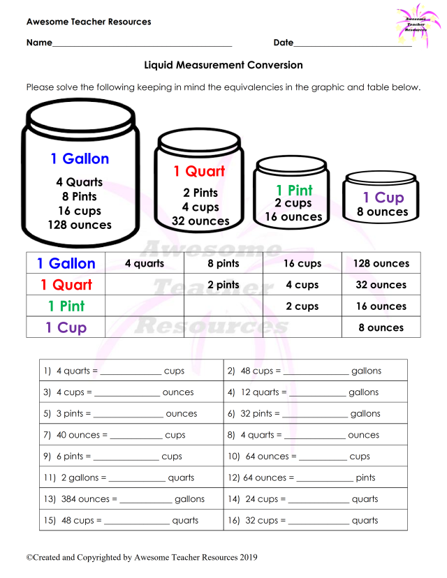 Reading Liquid Measurements Worksheet for 3rd Grade Math Practice 5 Third grade student practicing reading liquid measurements in liters and milliliters on a math worksheet