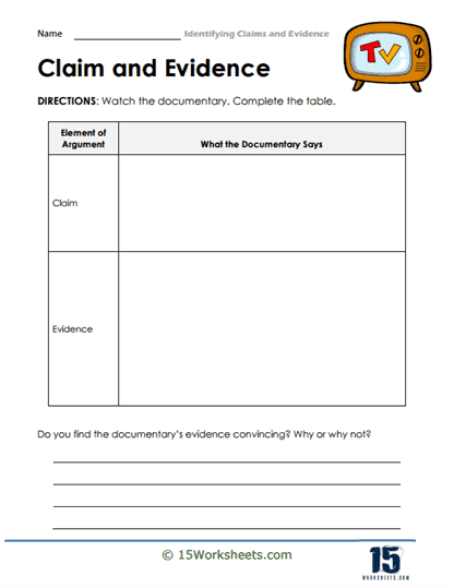 Sixth Grade Literary Nonfiction Response Worksheet Image 3 Students analyzing a worksheet on literary nonfiction arguments and claims
