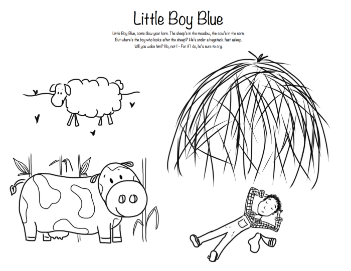 Engaging reading activity inspired by Mother Goose's Treasury for young learners Little Boy Blue worksheet for kindergarteners focusing on fractions and comprehension