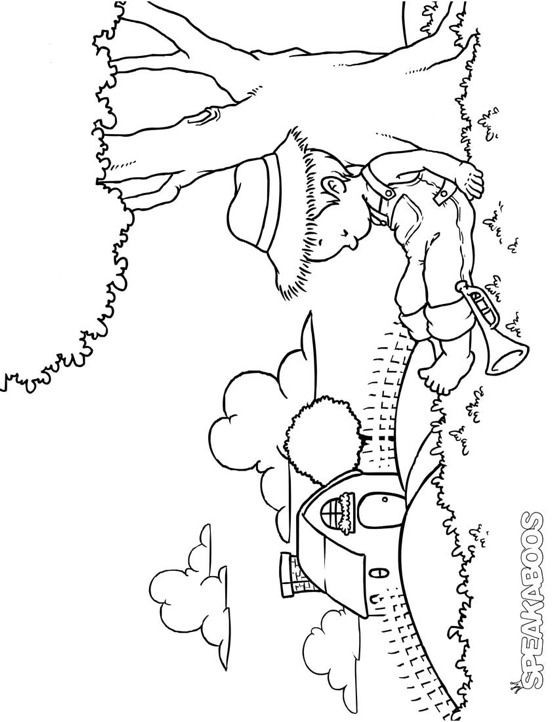 Worksheet illustrating comprehension questions based on the classic Mother Goose tale Little Boy Blue worksheet for kindergarten students focusing on fractions and reading comprehension