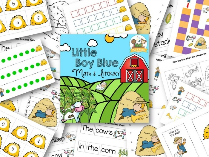 Reading comprehension questions related to the classic Mother Goose tale Little Boy Blue worksheet for kindergarten students focusing on fractions