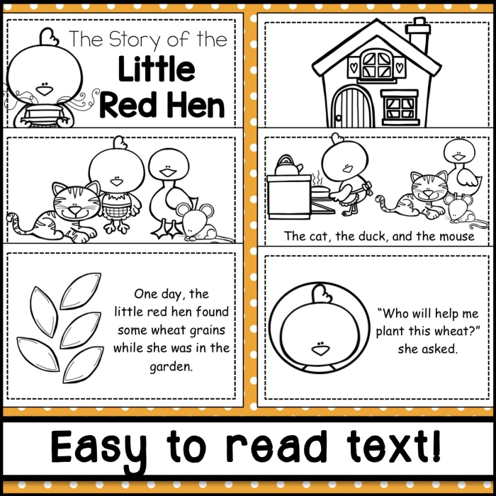 The Little Red Hen stick puppet craft activity for preschool students learning through storytelling