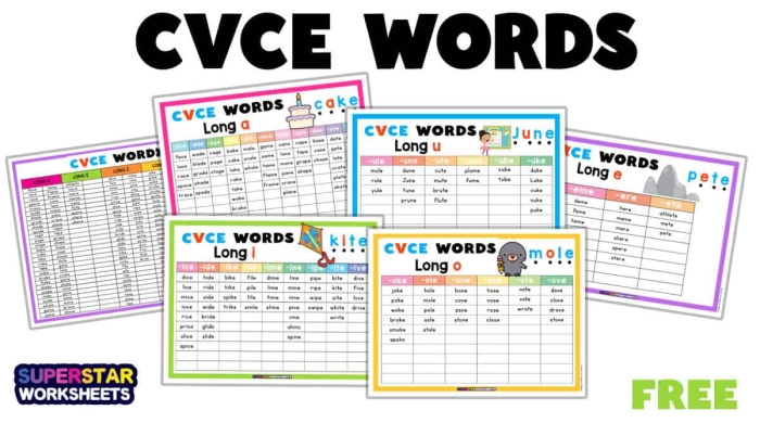 First grade students rolling dice to build long A CVCe words on a hands-on phonics worksheet