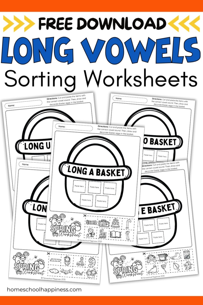 Long A Vowel Word Sort Worksheet Number 7 Second grade students sorting long A vowel words on a printed worksheet
