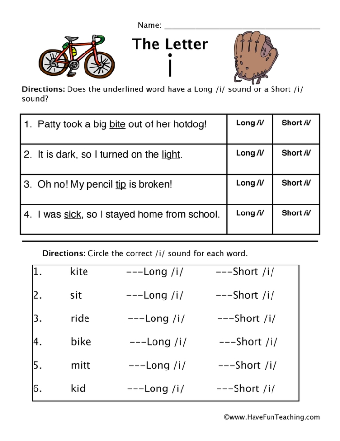 Long i words fill in the blank worksheet for beginning readers image 23 First grade long i practice worksheet with sentence completion activity using word bank for phonics learning