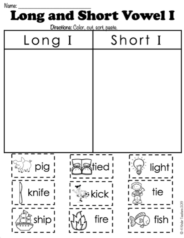 Interactive worksheet image helping children practice long "i" sound vocabulary Long "i" sound worksheet for second graders featuring fill-in-the-blank sentences