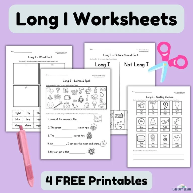 Long I Practice Worksheet for First Grade Phonics Lesson 24 First grade student completing a long i sound phonics worksheet with sentence practice