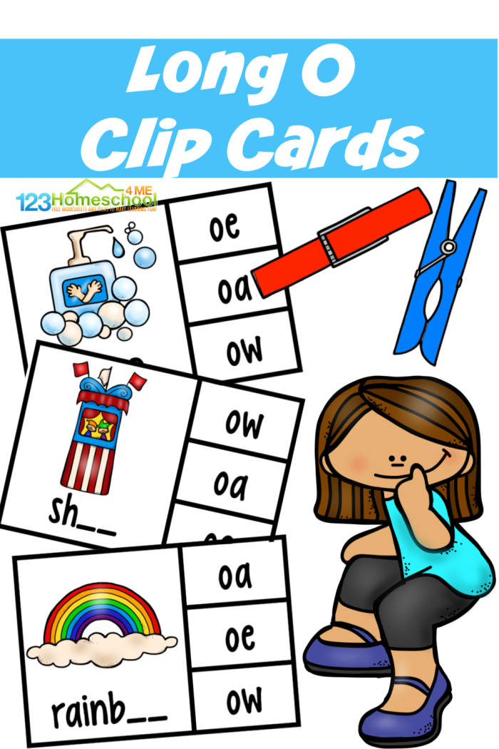 Long "O" worksheet for first graders to practice phonics and reading skills