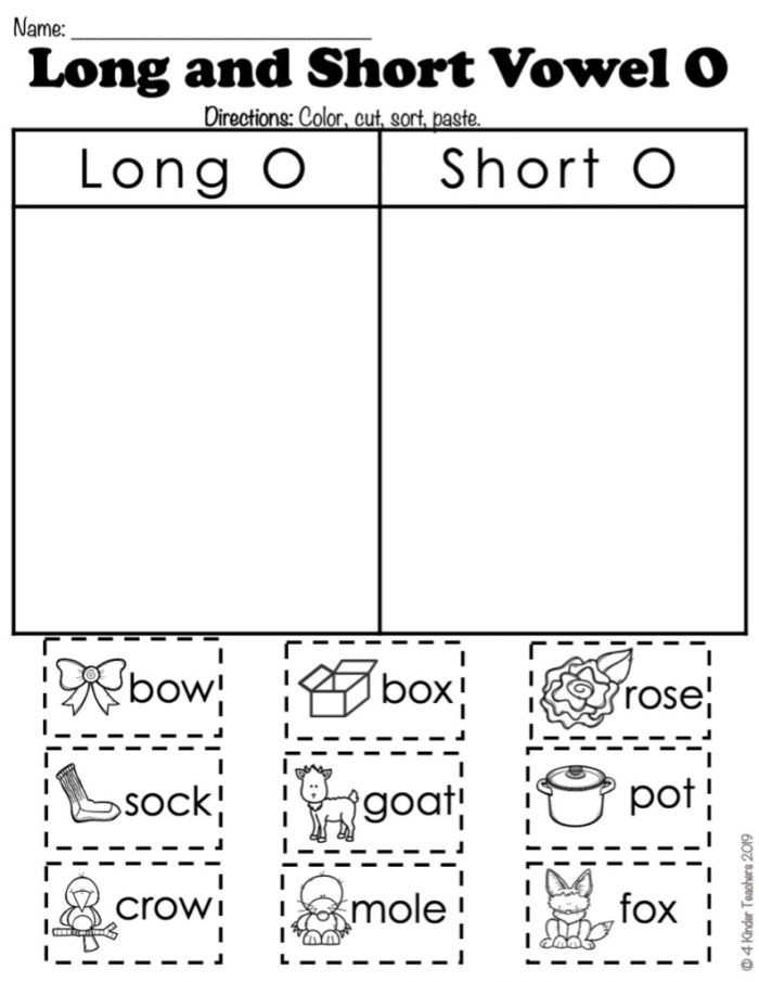Long "O" phonics worksheet for first graders to practice reading long o words