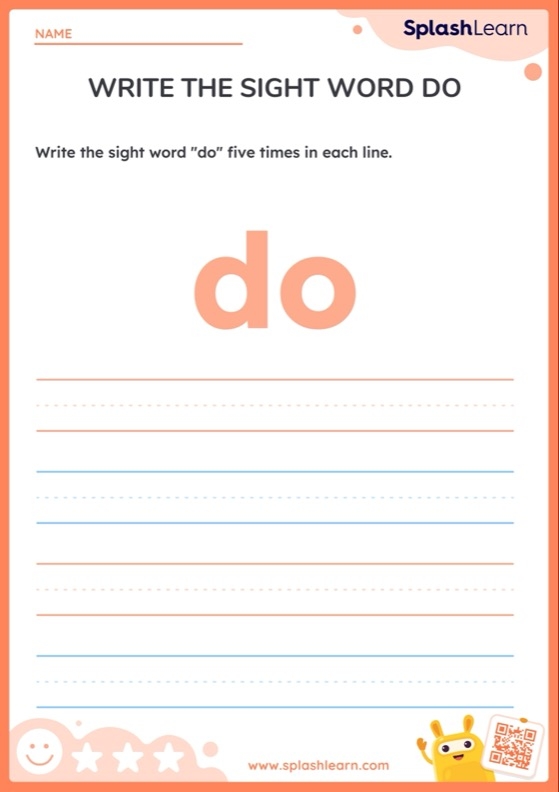 A Pre-K worksheet showing a child coloring and decorating the word look with cute animal features