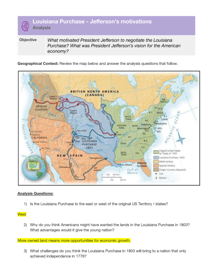 Louisiana Purchase worksheet for fourth graders focusing on multiplication concepts