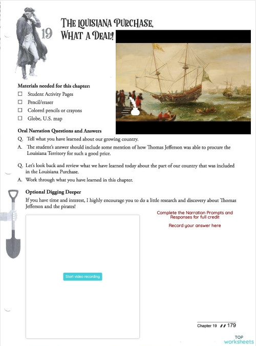 Louisiana Purchase worksheet for fourth graders focusing on multiplication skills