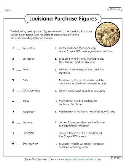 Worksheet for fourth graders on the Louisiana Purchase, focusing on multiplication skills. Educational resource illustrating the expansion of the United States through the Louisiana Purchase.