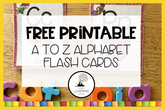 Lowercase Alphabet Flash Cards a-z Worksheet 17 Printable lowercase alphabet flash cards for pre-k learners to practice letter recognition 17