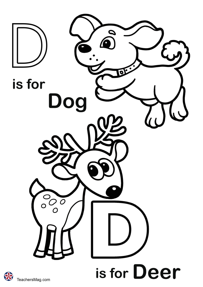 Lowercase d recognition activity for Pre-K learners Worksheet for recognizing lowercase d letters with a playful dog theme