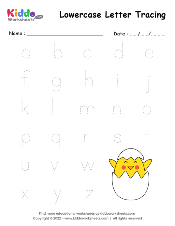 Lowercase letter f and t tracing handwriting practice sheet for early learners Pre-K worksheet with dashed lines for practicing lowercase letters f and t