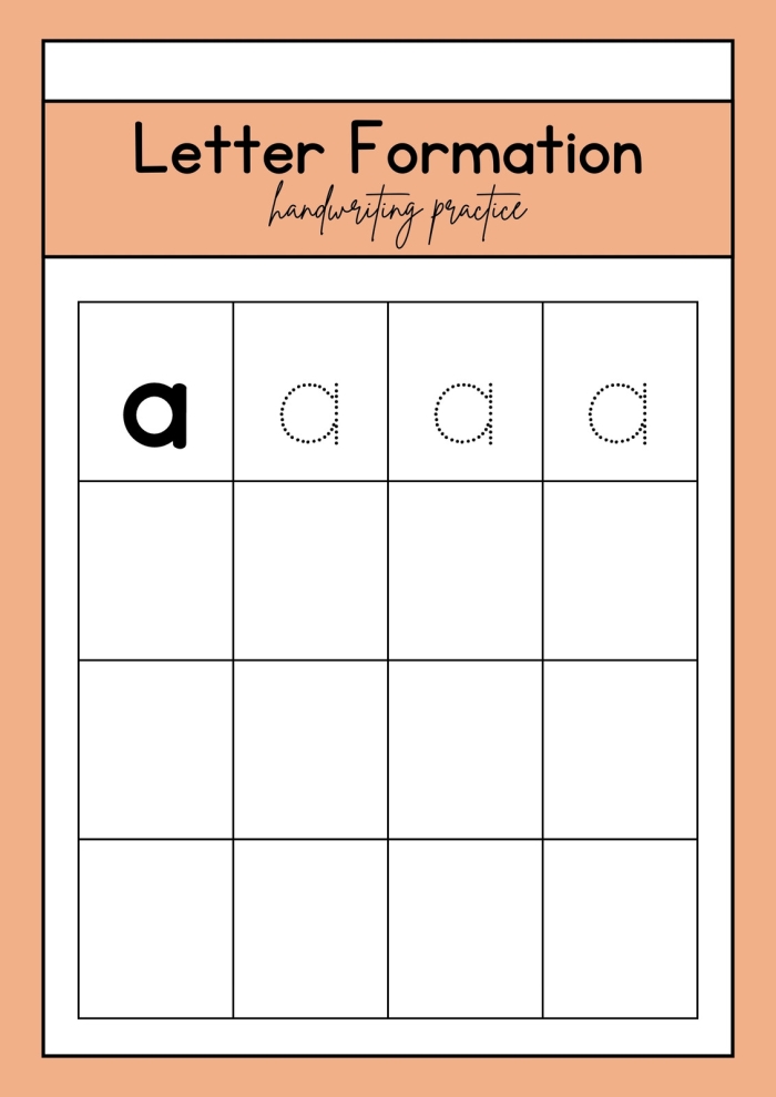 Writing Lowercase Letters Practice Exercise 11 for Early Learners Kindergarten student practicing writing lowercase letter m on a worksheet with dotted line guides