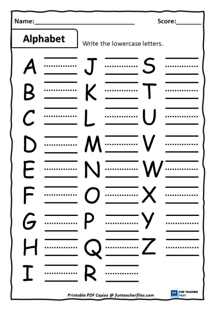 Writing Lowercase Letters Worksheet for Kindergarten Alphabet Practice 5 Kindergarten student practicing lowercase letters on an alphabet handwriting worksheet