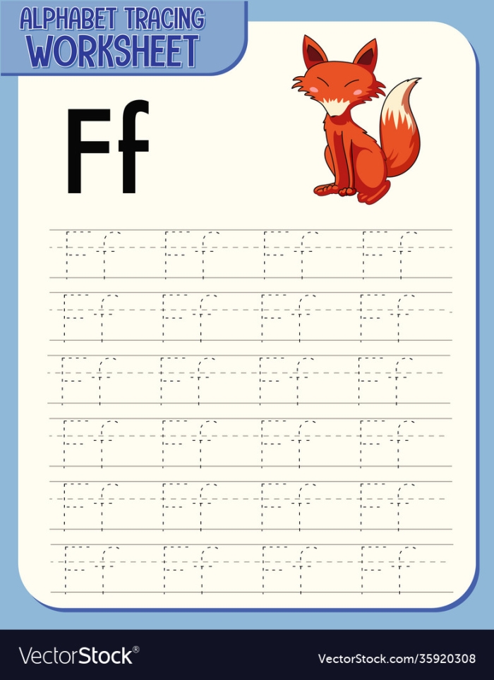 Lowercase Letter Tracing Practice Sheet for Letters f and t Child tracing lowercase letters f and t on a practice worksheet with dotted lines and arrows showing proper stroke direction