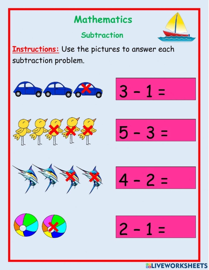 Lucky Subtraction worksheet featuring fun St. Patty's Day themes for kindergarteners