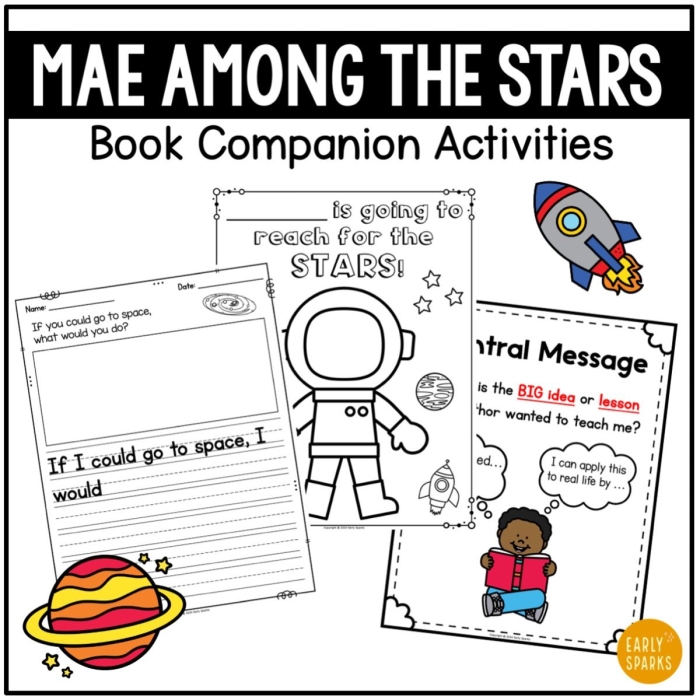 Fourth grade reading comprehension worksheet about Mae Jemison with fraction math problems