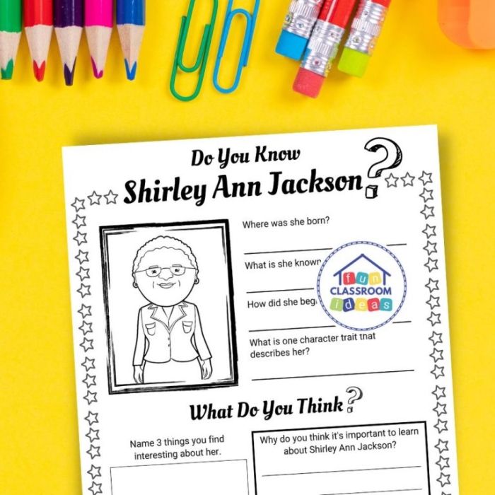 Illustrated children's reader featuring Dr. Mae Jemison in a space shuttle with stars and planets around her for kindergarten learning activity 23