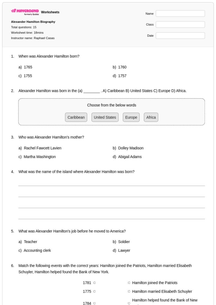 Worksheet for fourth graders on finding the main idea about Madam C.J. Walker, a pioneering self-made millionaire. Educational resource image highlighting Madam C.J. Walker's impact and achievements.