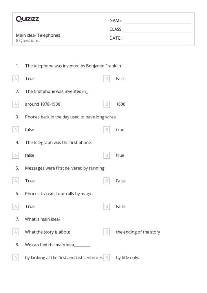 Engaging reading comprehension activity for identifying main ideas in nonfiction works Main Idea Multiple Choice worksheet for third graders focusing on nonfiction texts
