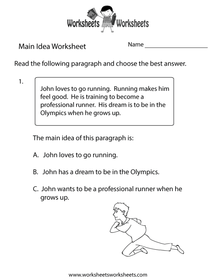 Engaging reading comprehension activity for identifying the main idea in nonfiction Main Idea Multiple Choice worksheet for third graders focusing on nonfiction texts
