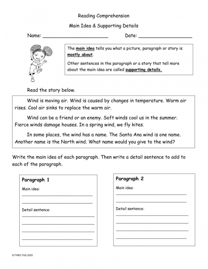 Main Ideas and Supporting Details Earth Science Worksheet 12 Fourth grade Earth and Space Science worksheet focusing on identifying main ideas and supporting details in text number twelve