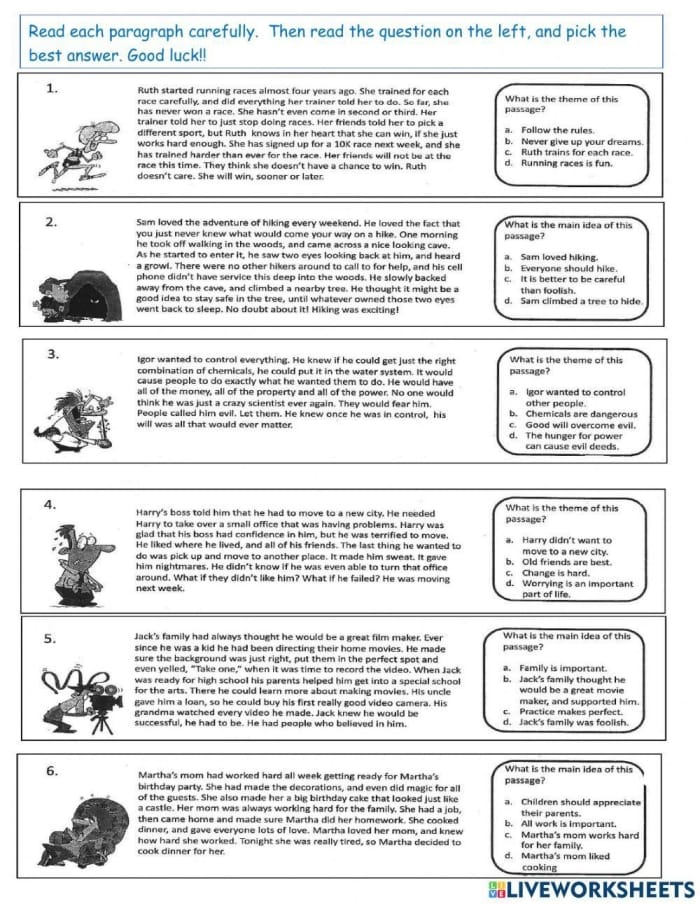 Main Idea Multiple Choice Worksheet for Third Graders Third grade students engaged in a Main Idea Multiple Choice worksheet focused on nonfiction texts