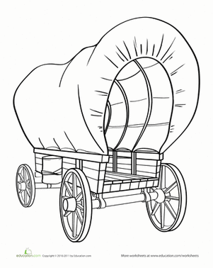Printable activity sheet for creating a covered wagon, perfect for engaging second-grade students in a hands-on geometry lesson. Colorful worksheet for building a paper covered wagon, designed for second graders studying geometry. Fun project for young explorers to enhance creativity while learning.
