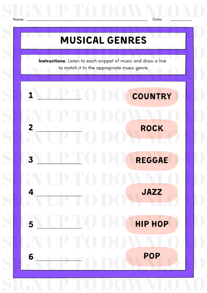 Students engaging with the Make a Match worksheet, identifying reading genres and their descriptions. Worksheet image for third graders focusing on reading genres in economics.