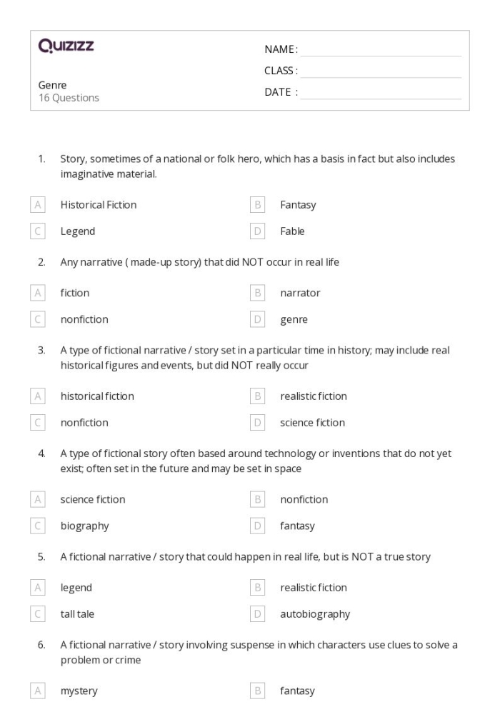 Children engaging with the Make a Match worksheet to connect reading genres and their descriptions
