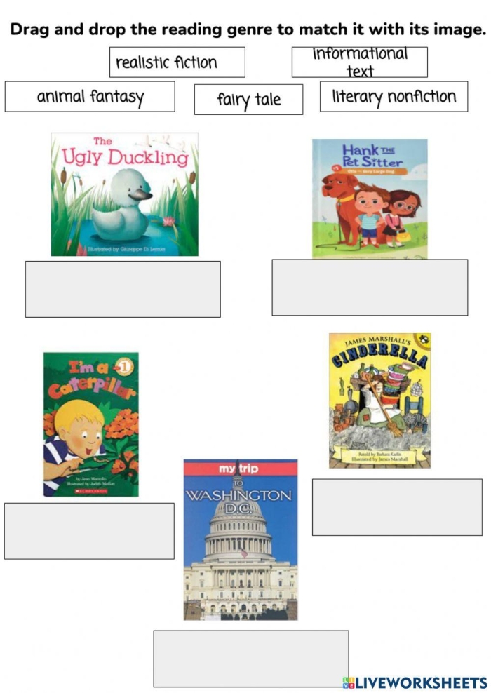 Kids engaging with the Make a Match worksheet to connect reading genres to their descriptions