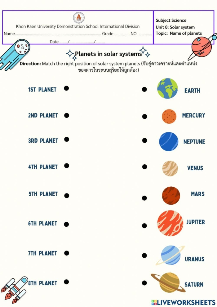 Make a Planet worksheet for numbers and counting activities in third grade Colorful worksheet for third graders to create and design their own unique planet