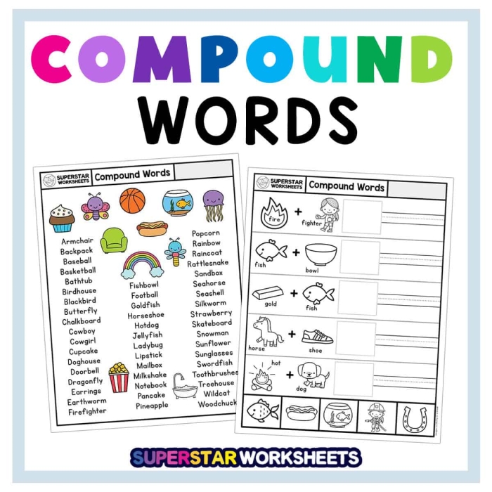 Make Compound Words Practice Sheet for Second Grade Students Worksheet for practicing the formation of compound words for second graders