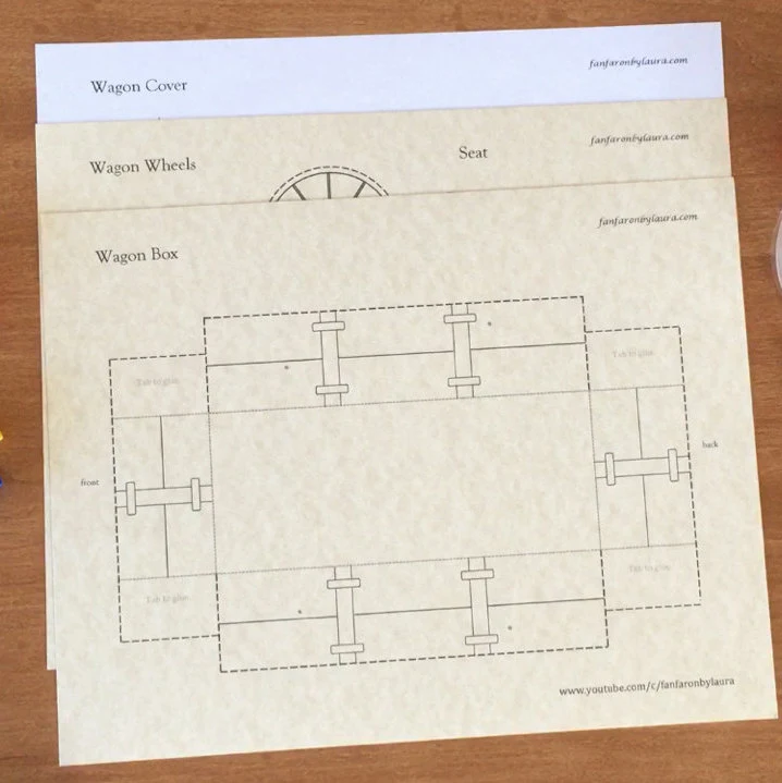 Geometry worksheet for Second Grade Colorful printable worksheet for making a covered wagon project for second graders. Create your own paper covered wagon with this fun geometry activity!