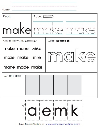 Fun printable worksheet for Pre-K kids to learn sight words through creative art activities