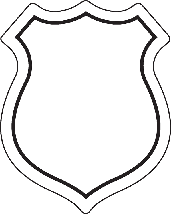 Printable police badge worksheet designed for kindergarten students to learn about community helpers.