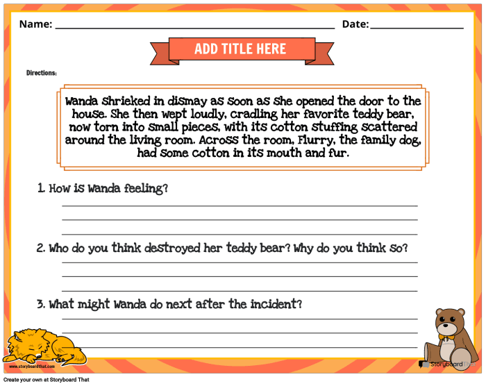 Worksheet featuring students making inferences on fascinating animal facts