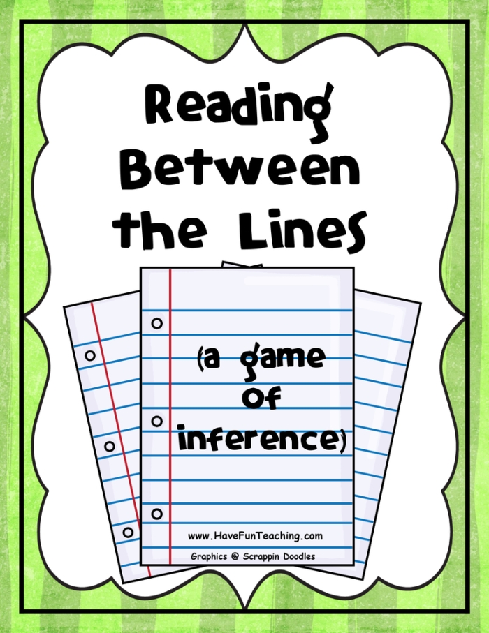 Fourth grade students practice making inferences by reading scenes in this reading between the lines worksheet 4