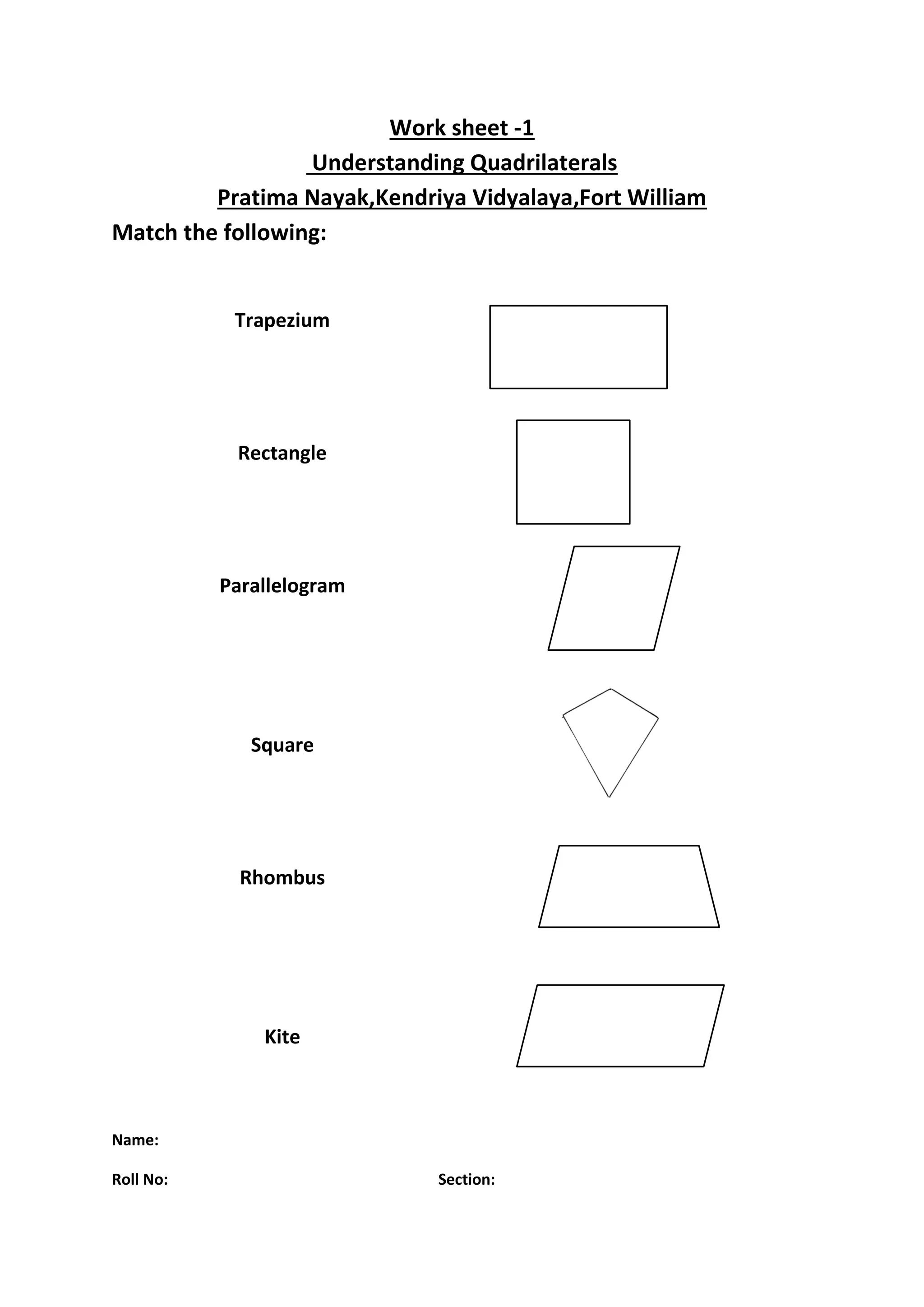 Making Quadrilaterals Worksheet for Pre-K Kids Worksheet for creating quadrilaterals with dot connections for young learners