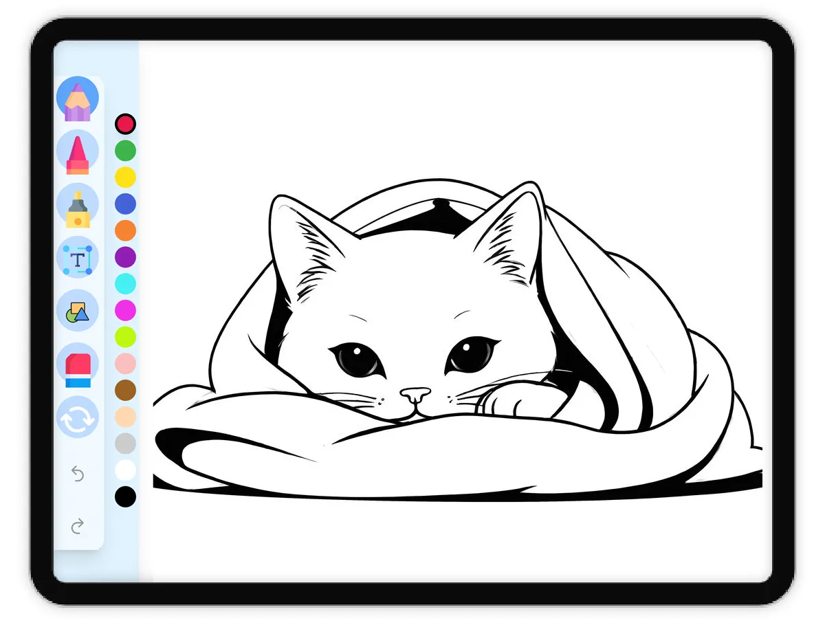 Cats interacting with a delightful Maneki-neko statue, symbolizing good luck. Charming coloring page for second graders focusing on numbers and counting.