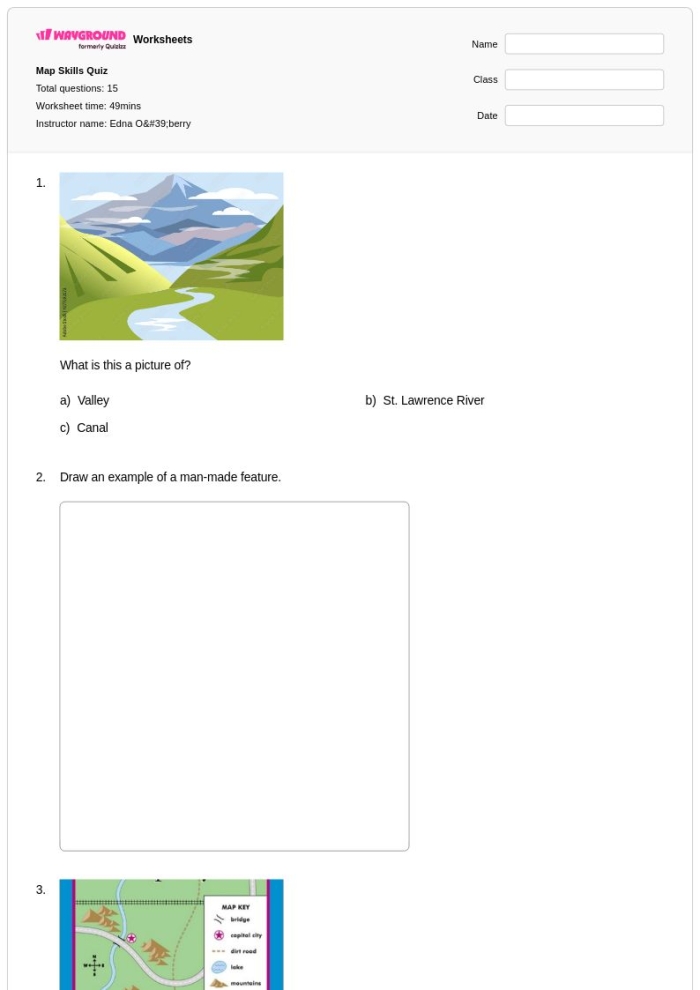 Map Grid Navigation Activity for Elementary Students Fourth grade students learning to navigate coordinates on a map grid worksheet with labeled rows and columns