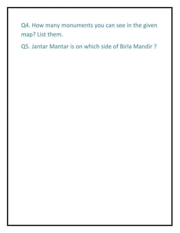 Second grade students using a map and legend to practice navigation skills on a worksheet