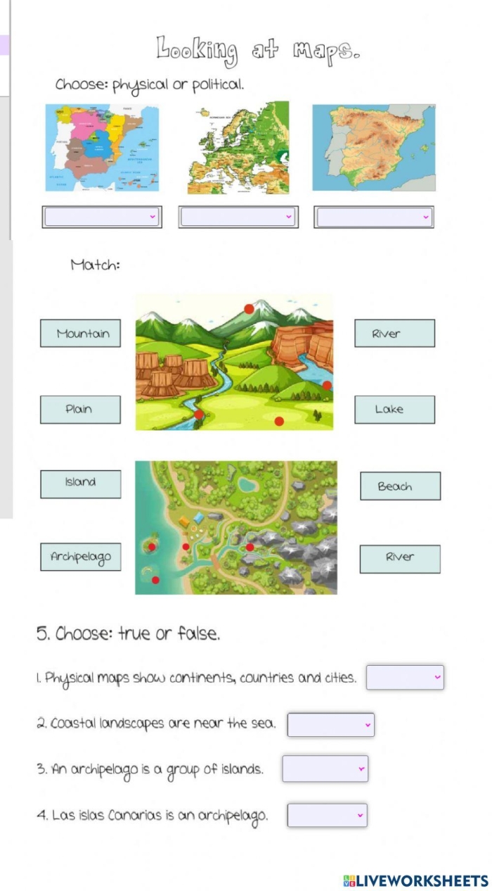 Learning About Maps! worksheet for Second Grade