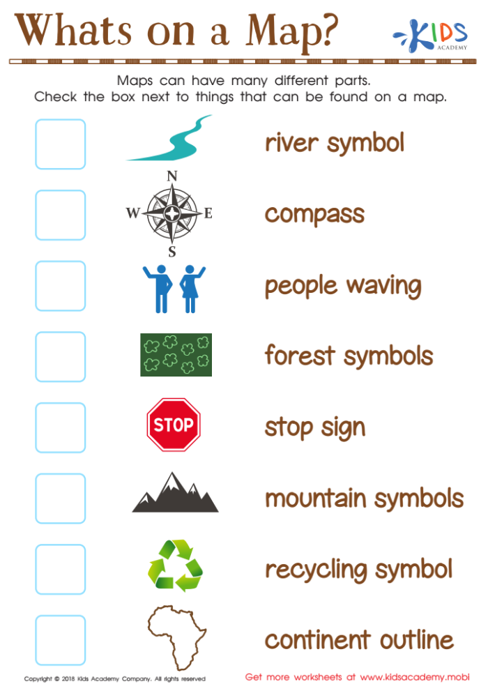 Second grade student completing a Learning About Maps! phonics worksheet to practice decoding informational text